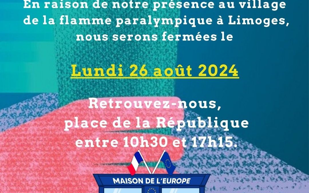 Fermeture exceptionnelle le lundi 26 août 2024 !