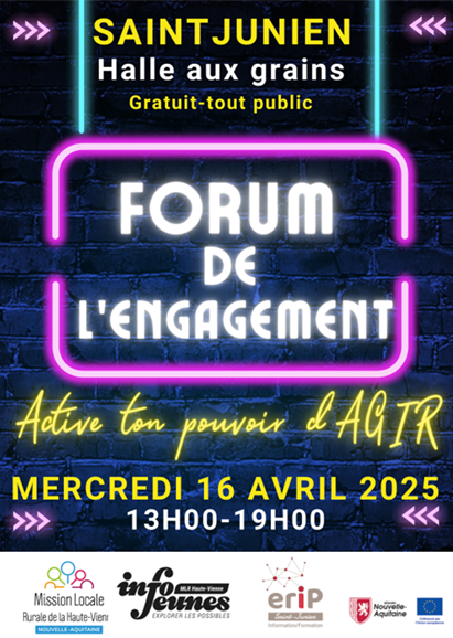 Premier forum de l’engagement – Halles aux grains de St-Junien – 16 avril 2025