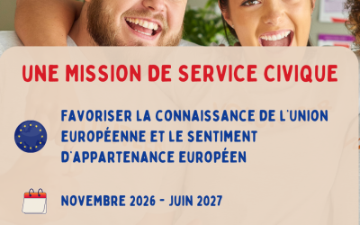 Service civique : Favoriser la connaissance de l’Union européenne et le sentiment d’appartenance européen – Novembre 2026