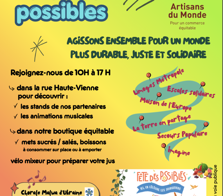 Fête des possibles – Rue Haute-Vienne – Samedi 3 octobre 2026